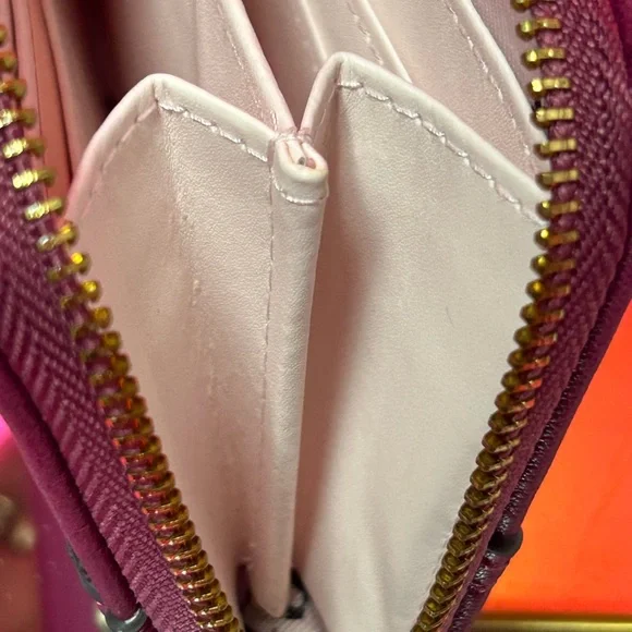 Juicy Couture Plum Zip-Around Wallet with Gold Hardware Approx. 8 x 4 - Picture 14 of 17